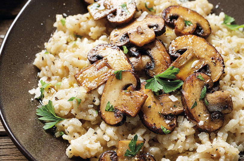 arroz com cogumelos